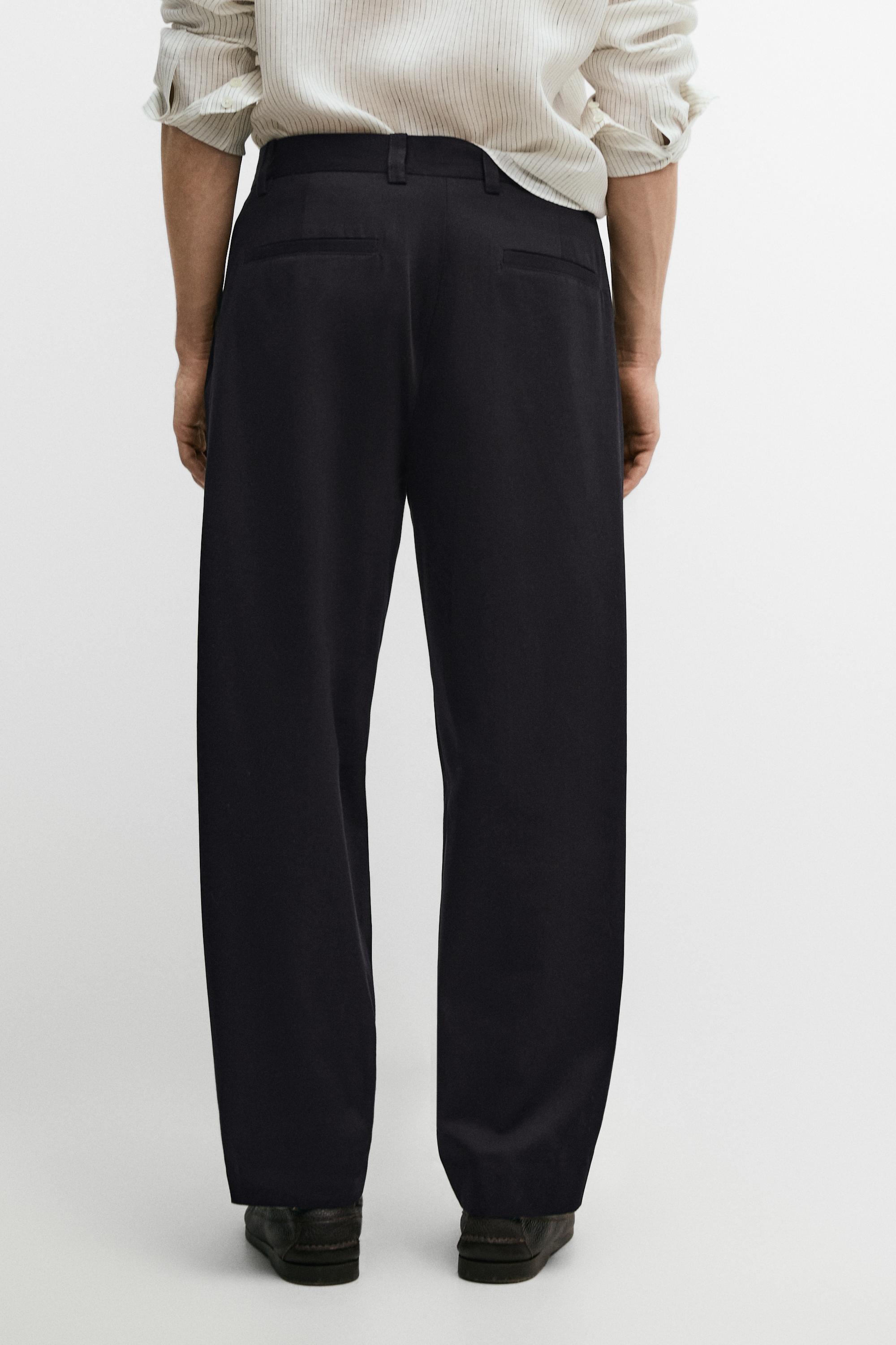 Cotton trousers with darts